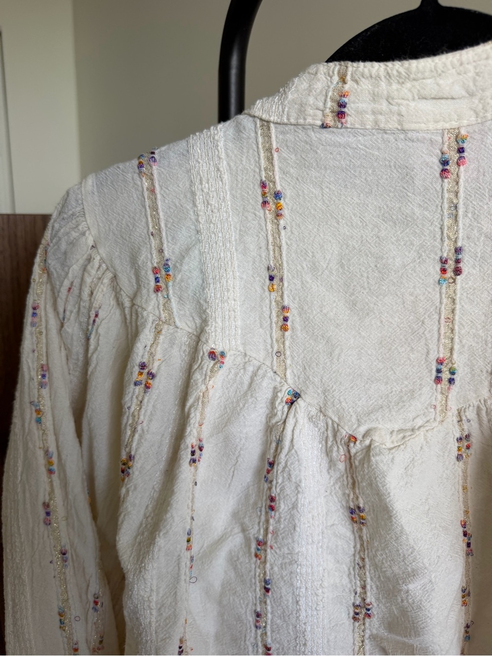 Ivory Button-Down Peasant Blouse - Picture 13 of 15